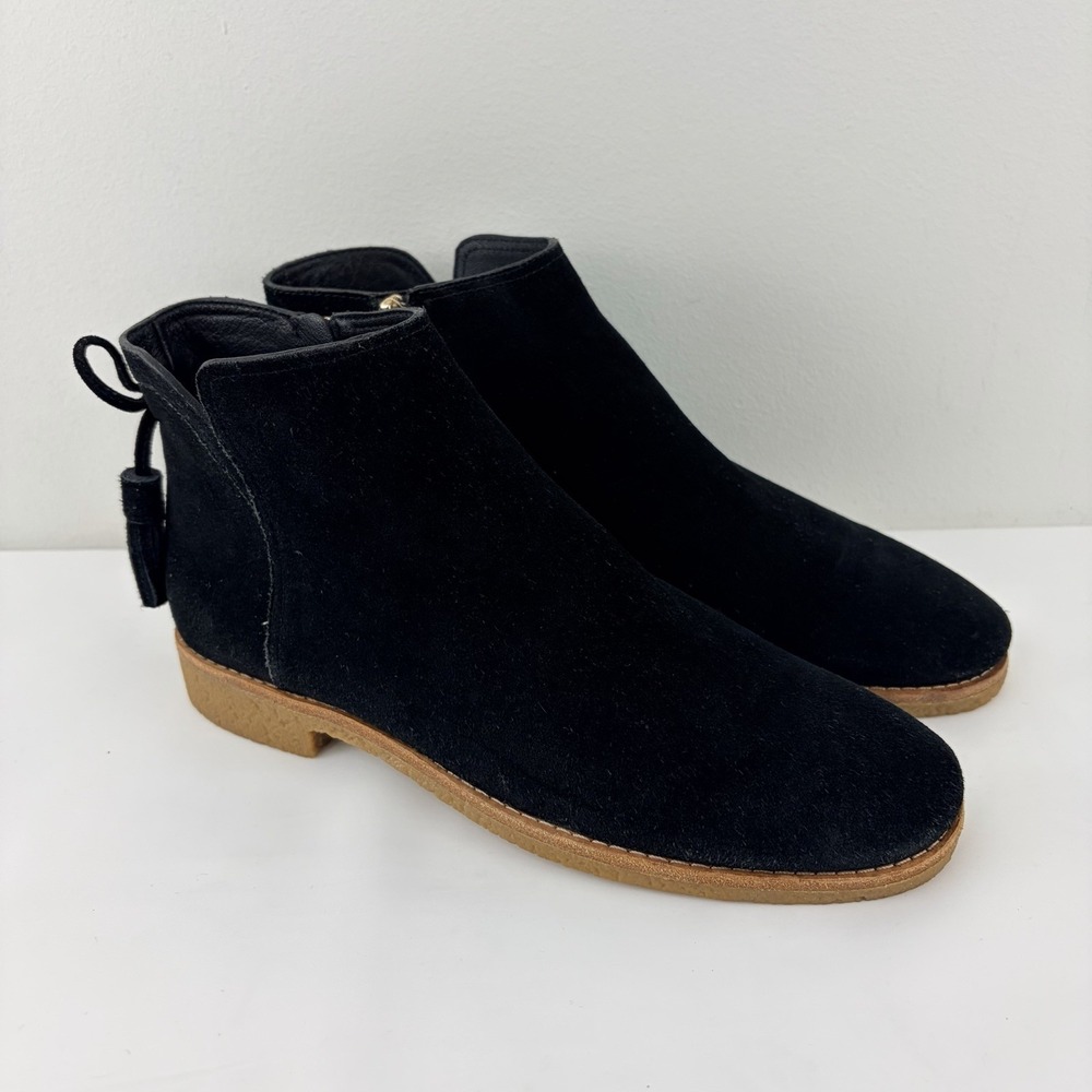 Kate Spade New York Women's‎ Black Suede Ankle Boots Fringe Tassel Size 8.5